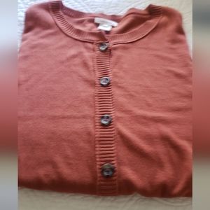 Long sleeved red button down cardigan